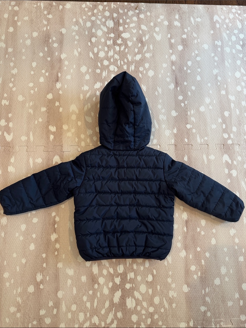Nike Toddler Boys Puffer Jacket 2T Navy Red Hooded Zip Coat Winter - Picture 8 of 9